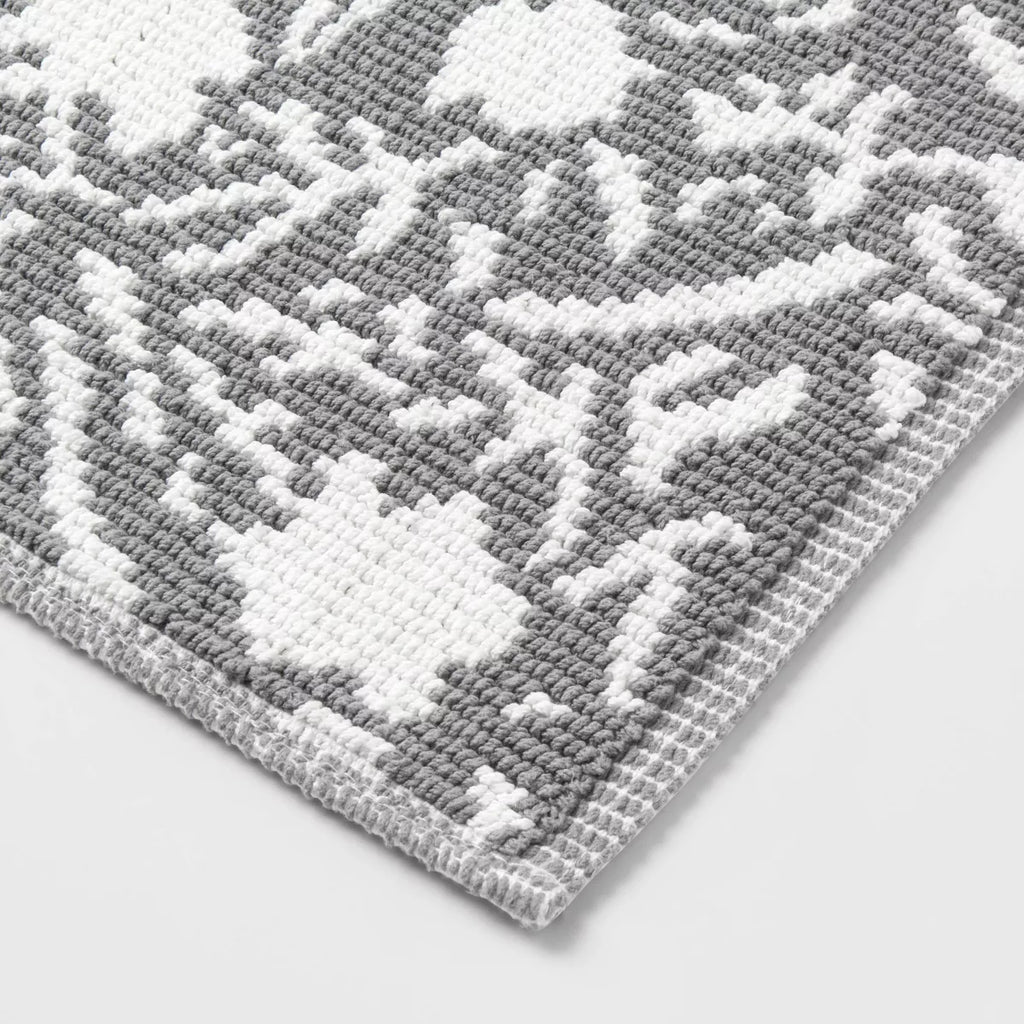 20"x30" Performance Plus Bath Rug Gray Floral- Threshold