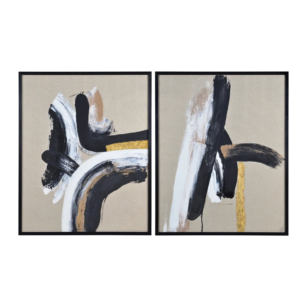 Ilya Canvas Art - Hand Painted Set of 2