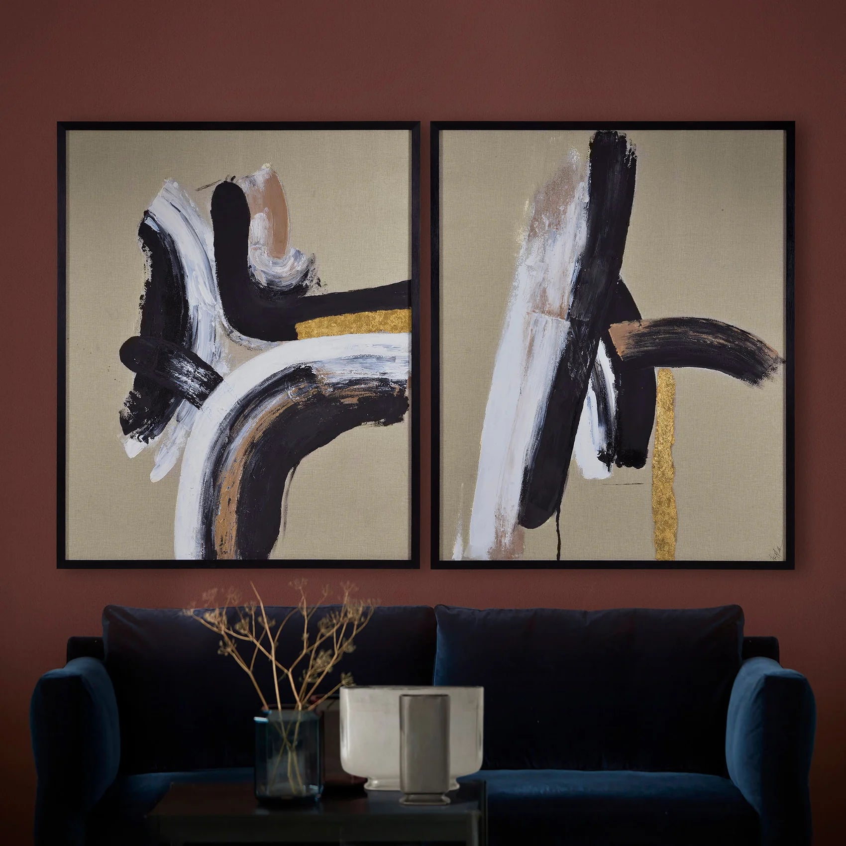 Ilya Canvas Art - Hand Painted Set of 2