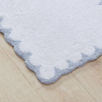Peri Home Bath Rug White/Blue Scallop