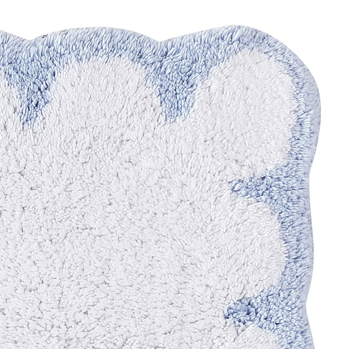 Peri Home Bath Rug White/Blue Scallop