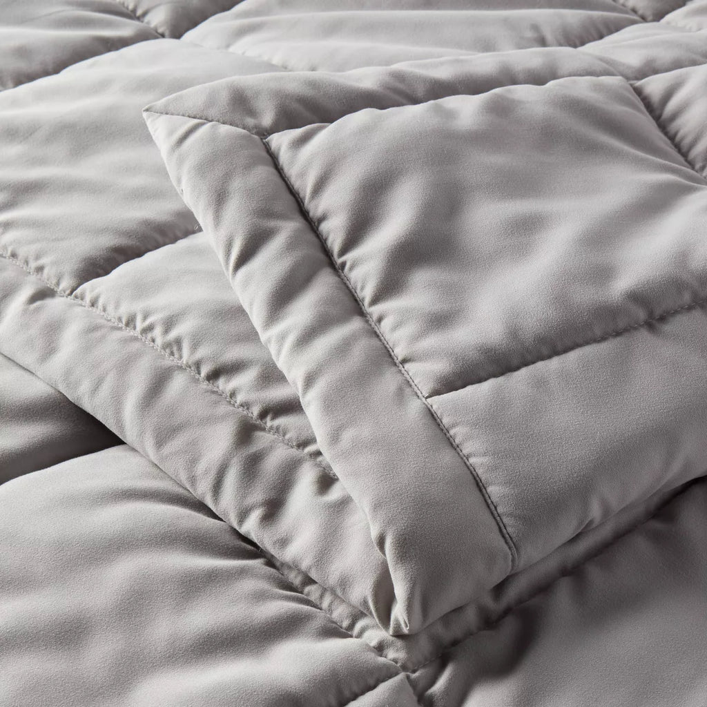 Twin/Twin Extra Long Quilted Down Alternative Bed Blanket Gray - Room Essentials