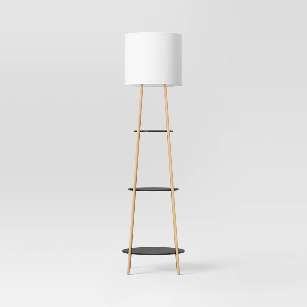 68"x20" Shelf Floor Lamp Black/Natural - Threshold