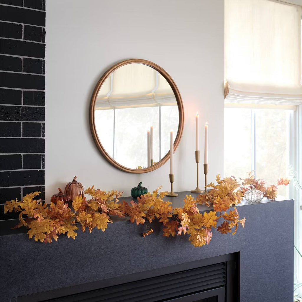 Fall Oak Leaf Artificial Garland - Threshold