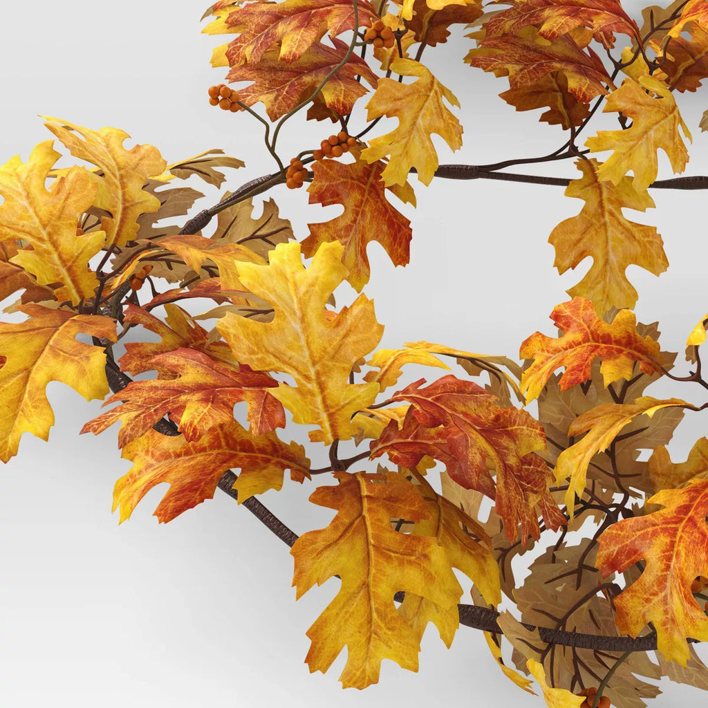 Fall Oak Leaf Artificial Garland - Threshold