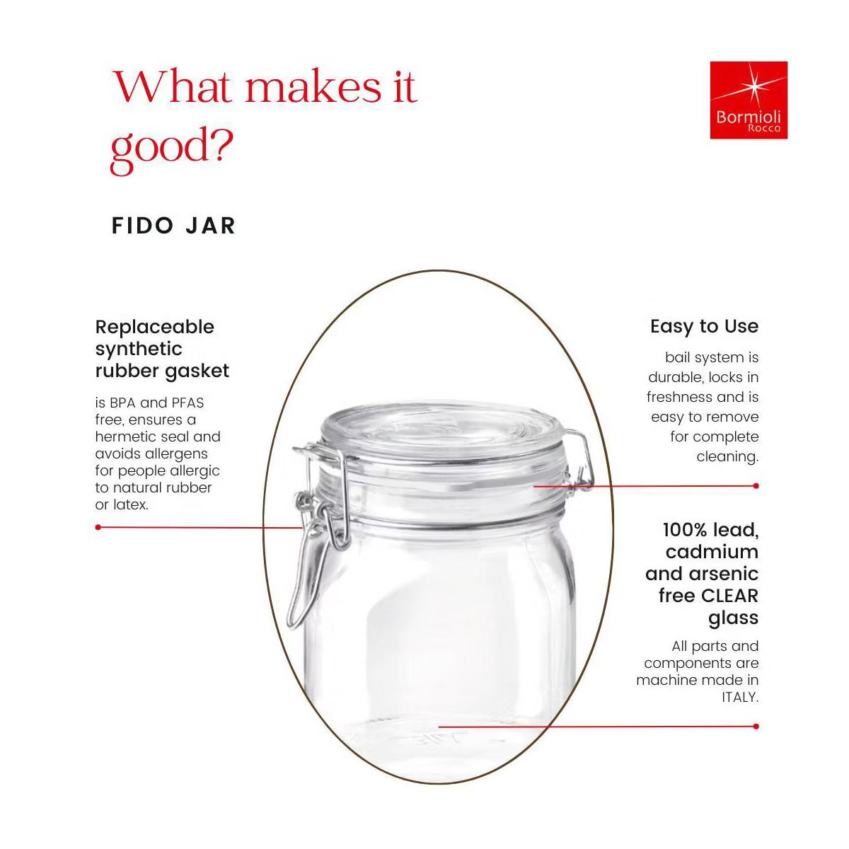 Bormioli Rocco Fido 135.25oz Glass Canning Jar