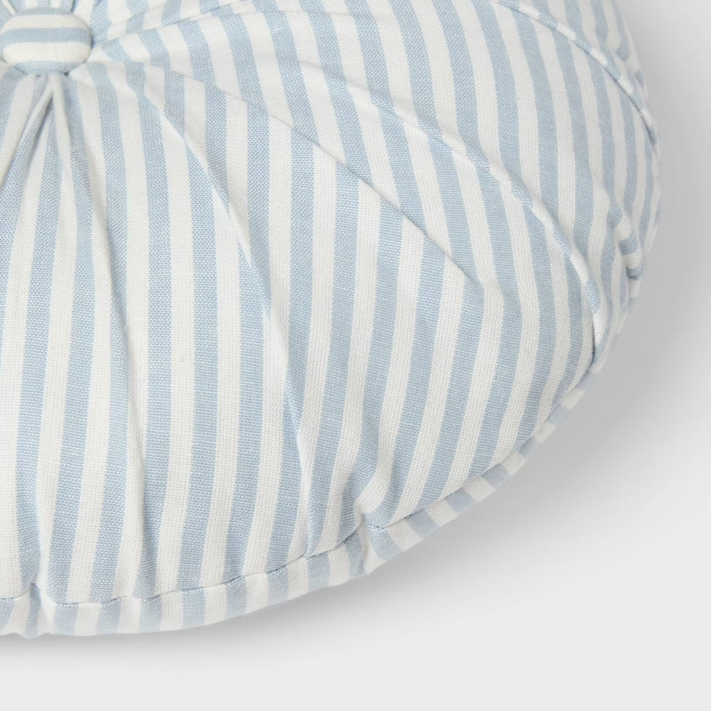 16"x16" Round Striped Decorative Throw Pillow Blue for Dorm - Threshold