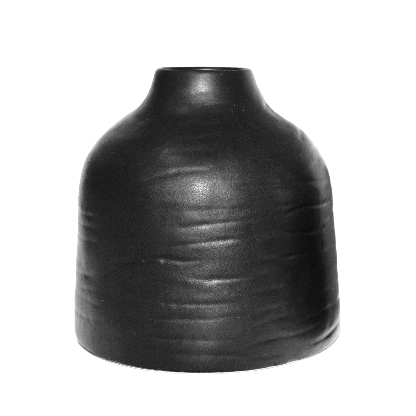 Forio  2-Piece Satin Black Vase Set