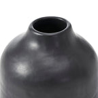 Forio  2-Piece Satin Black Vase Set