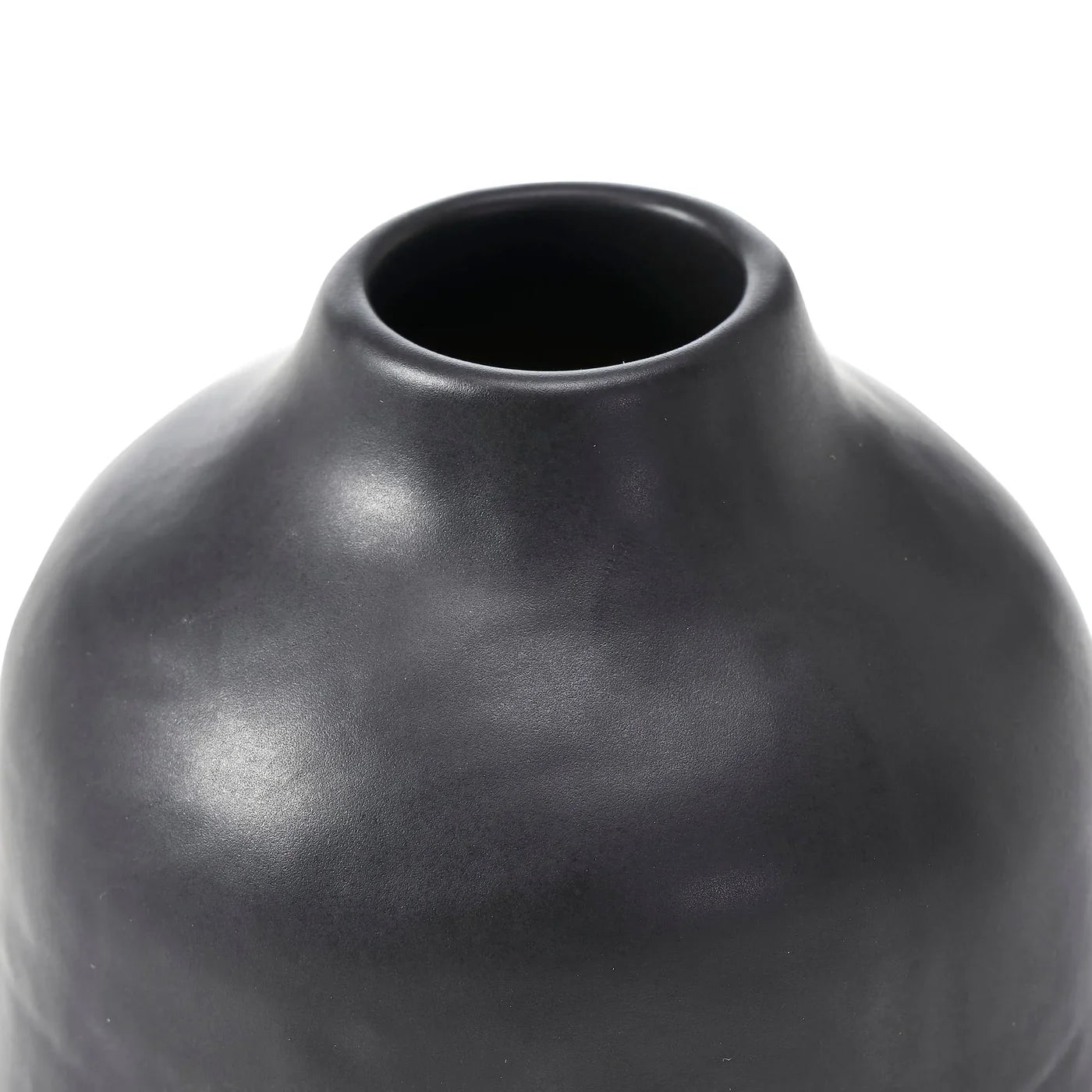 Forio  2-Piece Satin Black Vase Set