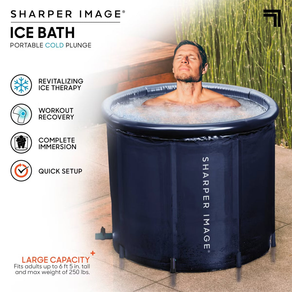 Sharper Image Ice Bath Portable 31.5" Inflatable Pool - Navy