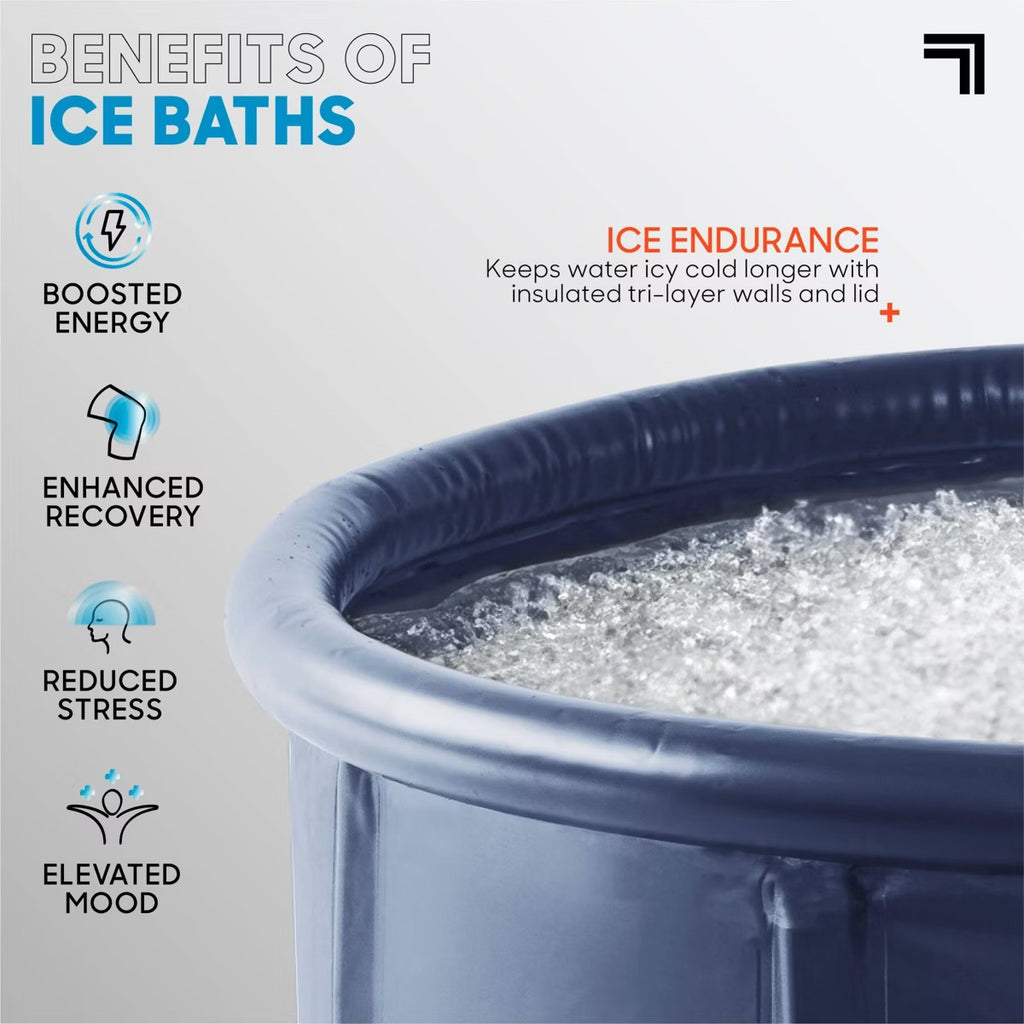 Sharper Image Ice Bath Portable 31.5" Inflatable Pool - Navy