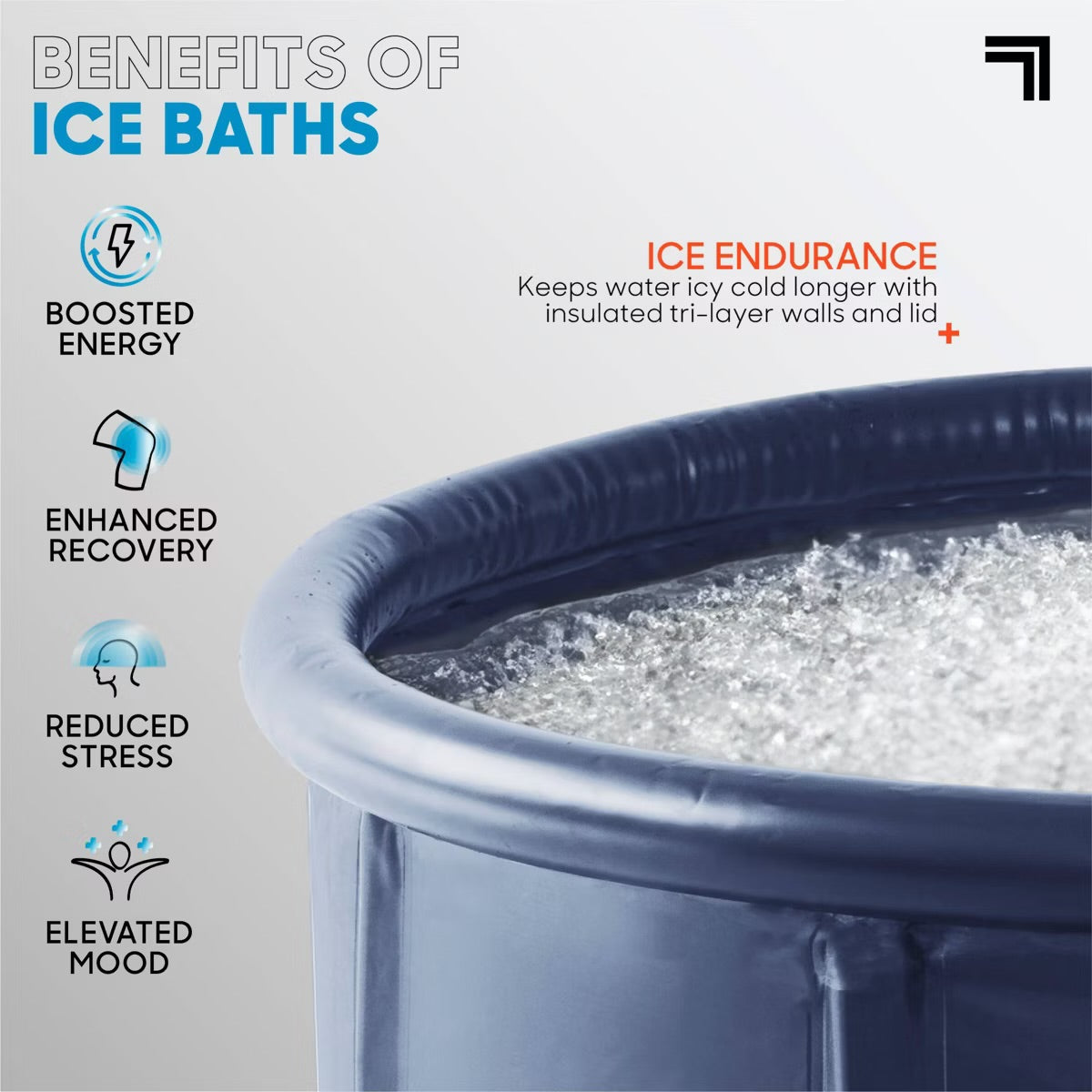 Sharper Image Ice Bath Portable 31.5" Inflatable Pool - Navy
