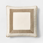 22" Velvet Border Pillow Taupe - Threshold designed with Studio McGee