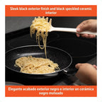 IMUSA 12" Ceramic Bistro Saute Pan Black: Aluminum Cookware, Hand Wash, Electric & Gas Compatible