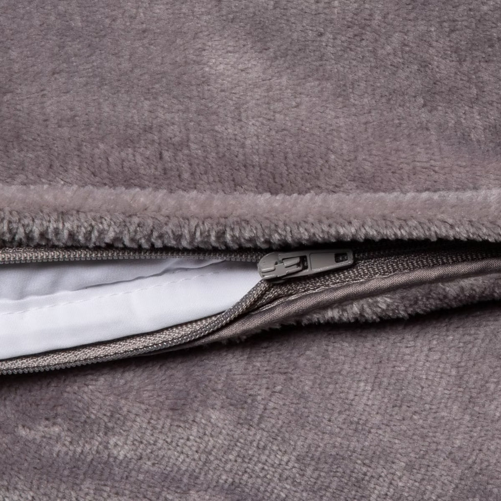 55" x 80" 15lbs Micro Plush Weighted Blanket with Removable Cover Gray