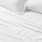 Queen Linen Blend Fitted Sheet White - Casaluna