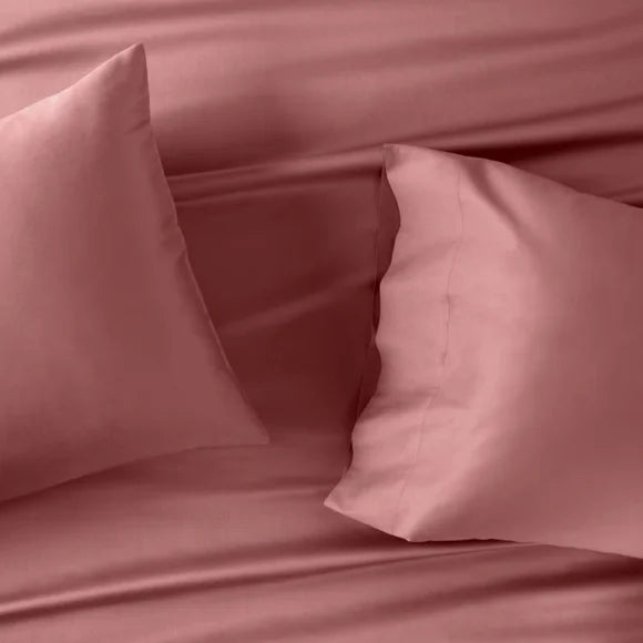 Full 300 Thread Count Temperature Regulating Solid Sheet Set Rose - Casaluna