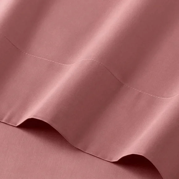 Full 300 Thread Count Temperature Regulating Solid Sheet Set Rose - Casaluna