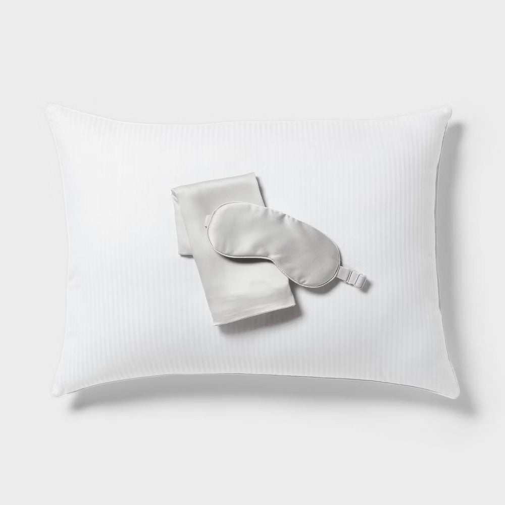 Standard Soft/Medium Machine Washable Sleep Gift Set Bed Pillows Gray - Threshold