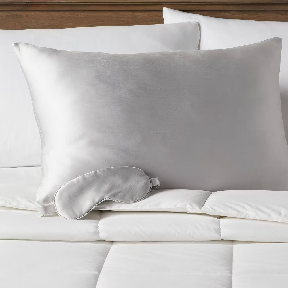 Standard Soft/Medium Machine Washable Sleep Gift Set Bed Pillows Gray - Threshold