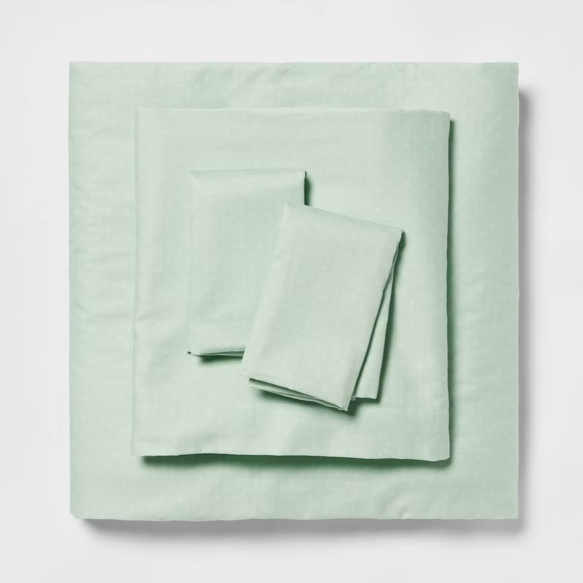 Full Easy Care Cotton Blend Sateen Sheet Set Mint Dot - Room Essentials