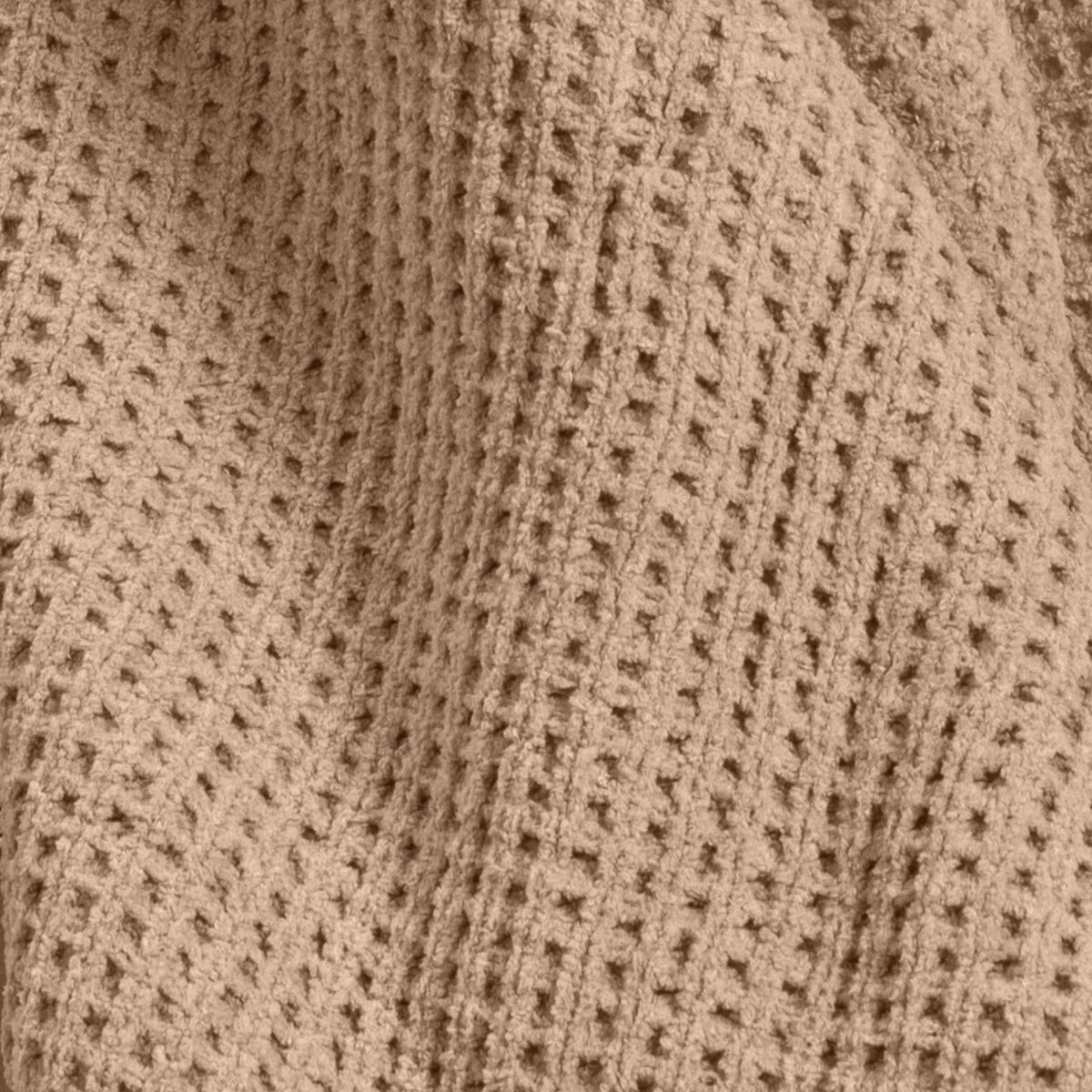* Chenille Knit Throw Blanket with Faux Shearling Reverse Tan - Threshold