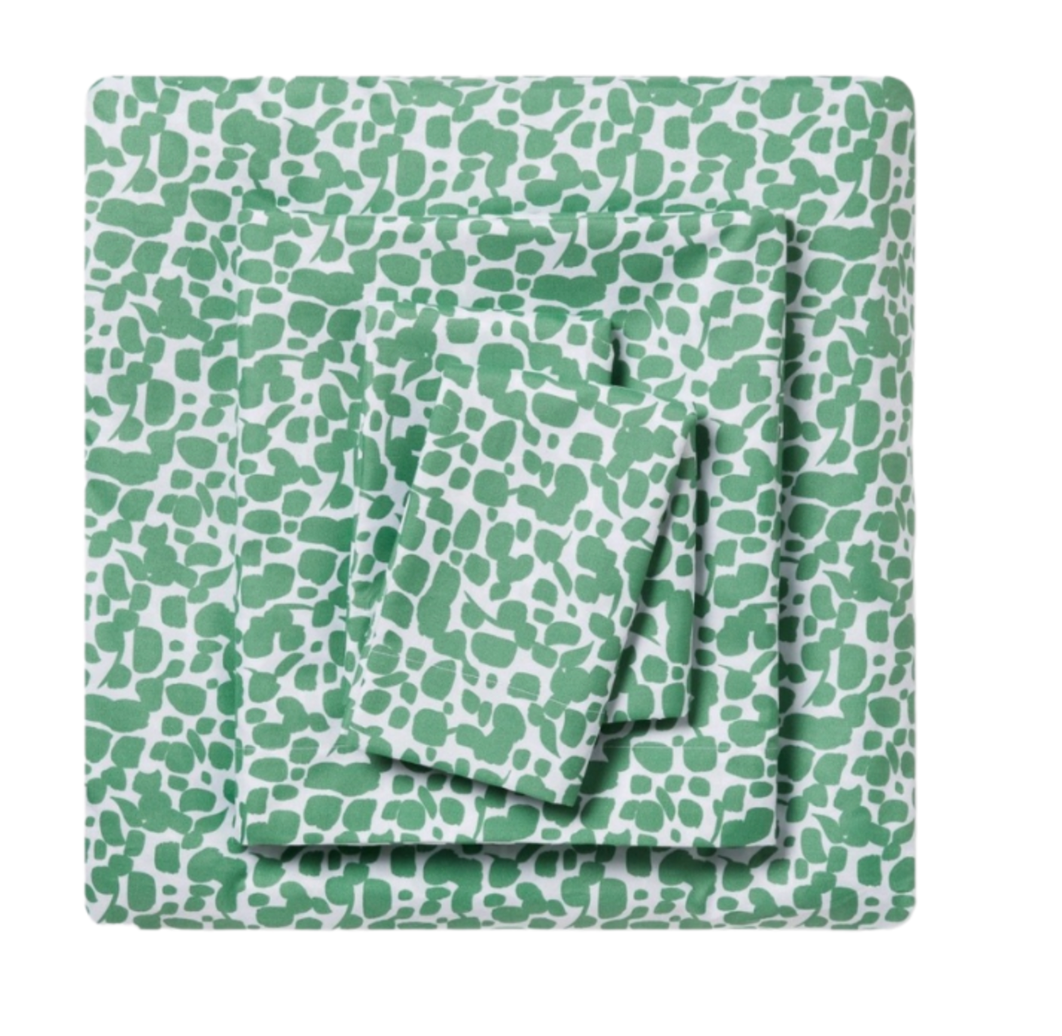 King Printed Microfiber Sheet Set Green Dot - Room Essentials