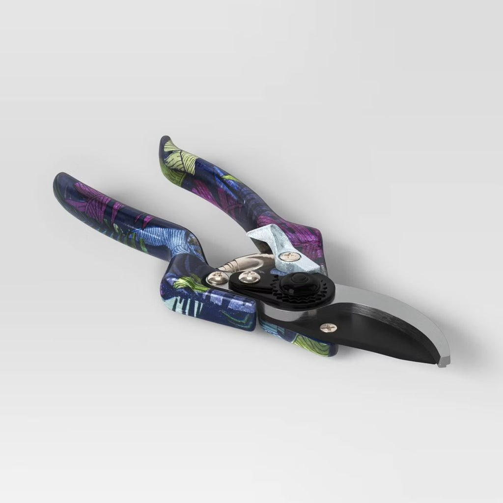 3pc Shears Gardening Tool Set Dark Palm Banana Tropical Blue - Threshold