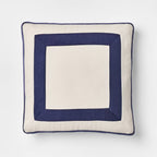 22" Velvet Border Pillow Navy - Threshold designed with Studio McGee