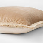 Velvet Throw Pillow with Fringe Trim Brown - Threshold designed with Studio McGee