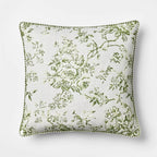 Oversized Square Floral Jacquard Pillow Green - Threshold designed with Studio McGee
