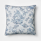 Oversized Square Floral Jacquard Pillow Blue - Threshold designed with Studio McGee