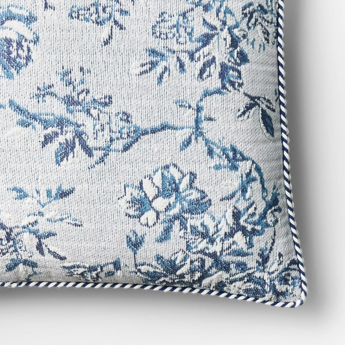Oversized Square Floral Jacquard Pillow Blue - Threshold designed with Studio McGee