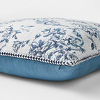 Oversized Square Floral Jacquard Pillow Blue - Threshold designed with Studio McGee