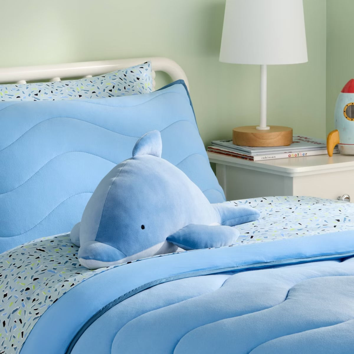 Dolphin Weighted Plush Kids' Throw Pillow Blue - Pillowfort