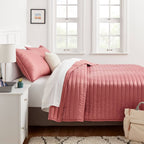 Full/Queen Satin Quilt Rose Pink - Room Essentials