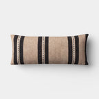 Oversized Lumbar Woven Stripe Pillow Neutral/Black - Threshold