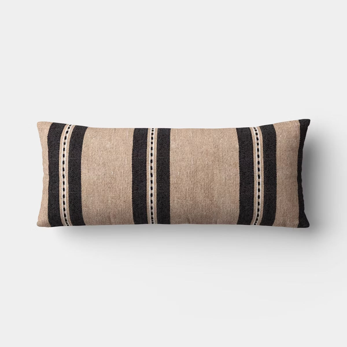 Oversized Lumbar Woven Stripe Pillow Neutral/Black - Threshold