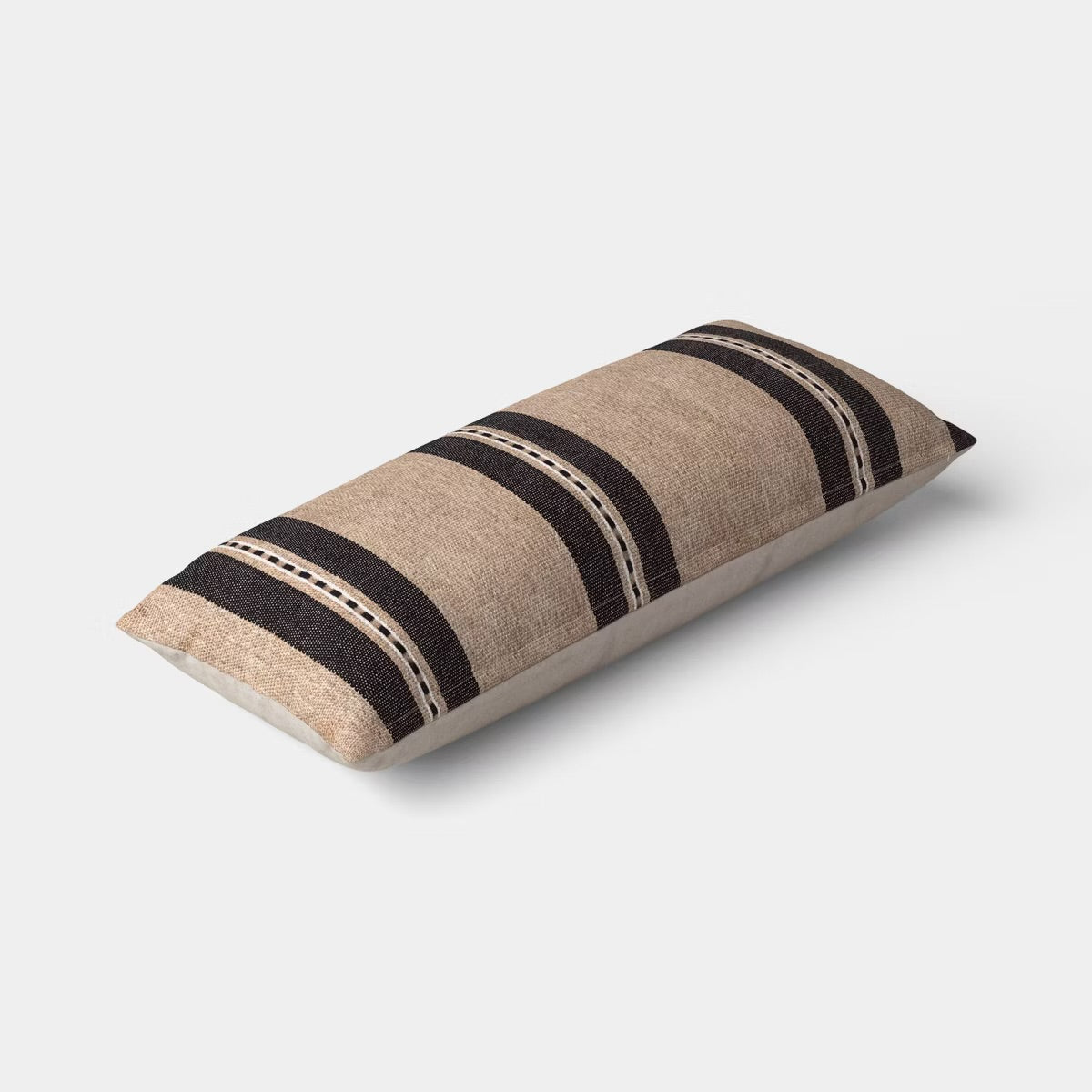 Oversized Lumbar Woven Stripe Pillow Neutral/Black - Threshold