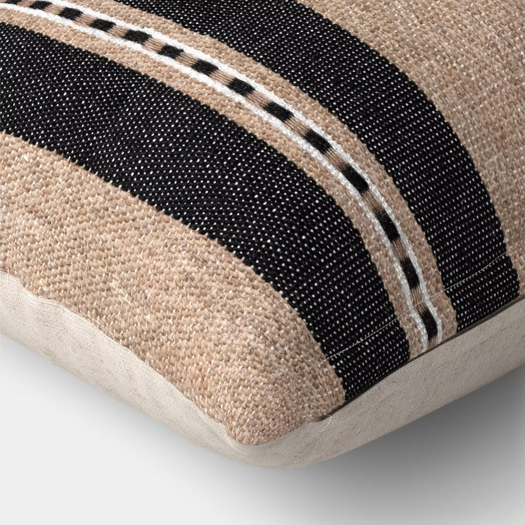 Oversized Lumbar Woven Stripe Pillow Neutral/Black - Threshold