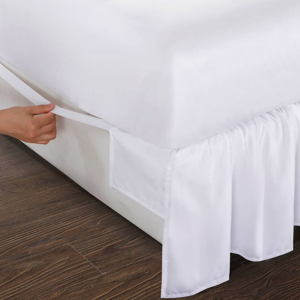 King Ruffled Bed Skirt White - Magic Skirt