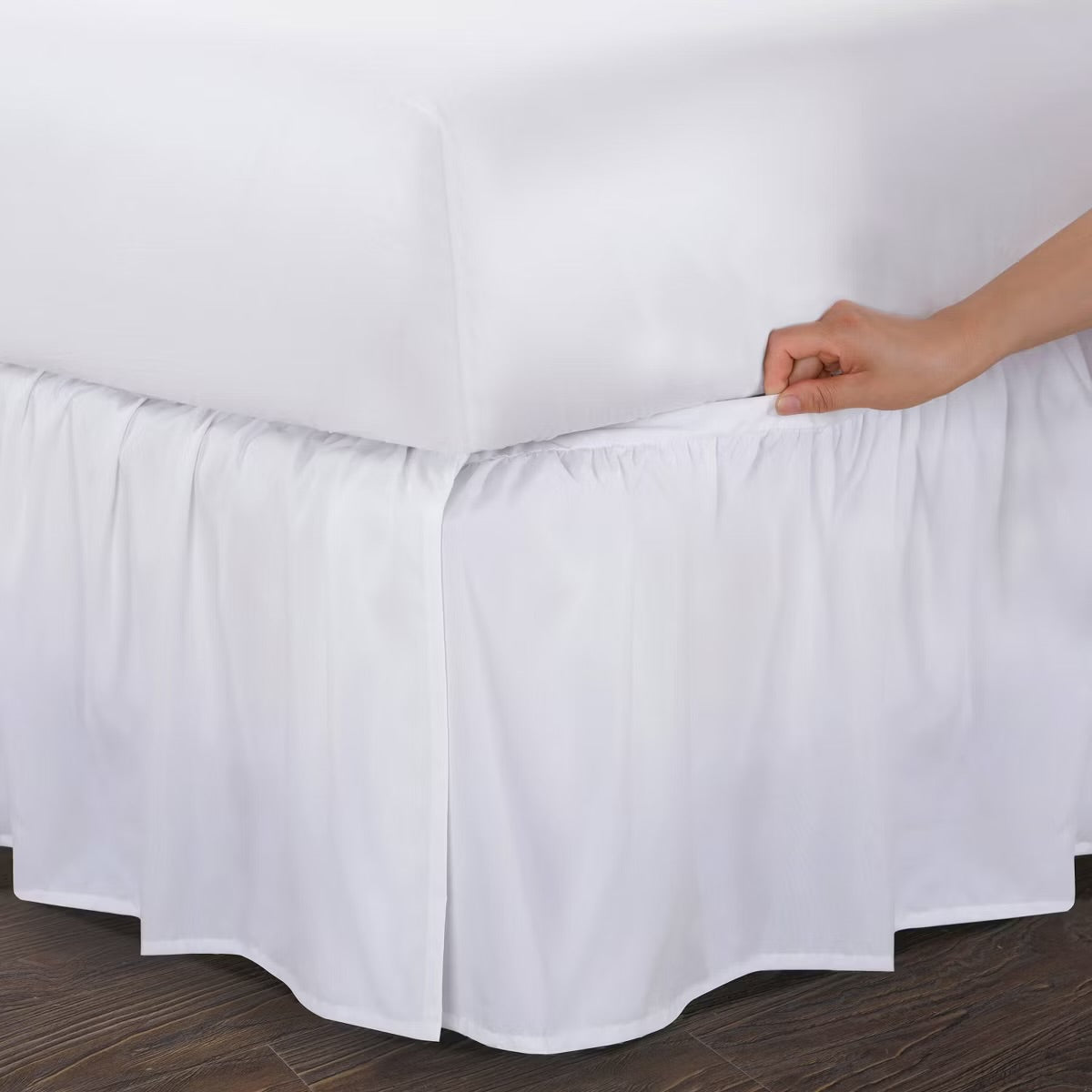 King Ruffled Bed Skirt White - Magic Skirt