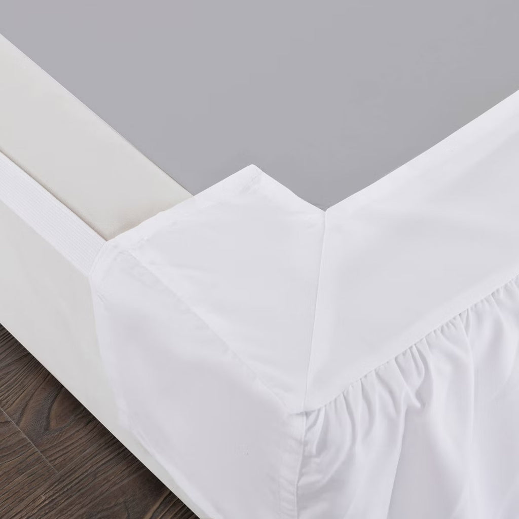 King Ruffled Bed Skirt White - Magic Skirt