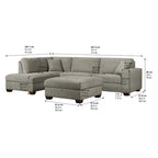 Thomasville Miles Left-hand Facing 3-piece Fabric Sectional with Storage Ottoman