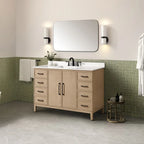 48” OVE Decors Codey Vanity in Sahara Birch Finish with Calacatta Quartz Countertop