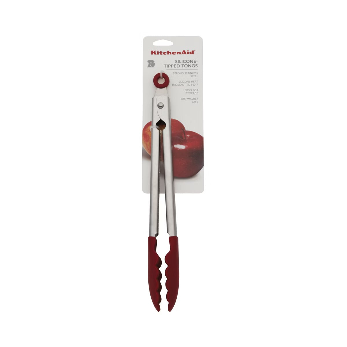 KitchenAid Stainless Steel with Silicone Tipped Tongs Red