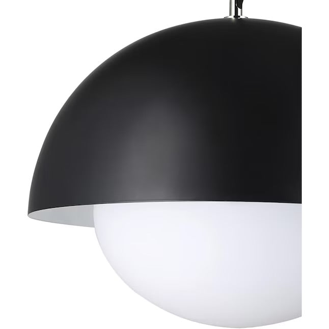Antonio LED 1575 inch Matte Black and Etched White Pendant Ceiling Light