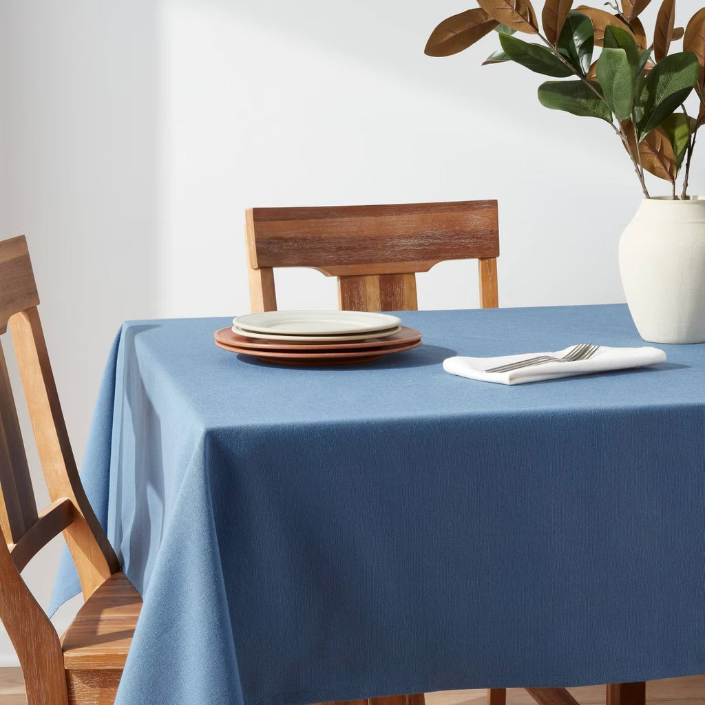 84"x60" Blue Cotton Rectangle Tablecloth - Threshold