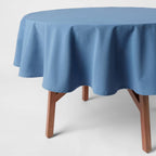Threshold 70" Blue Cotton Round Tablecloth